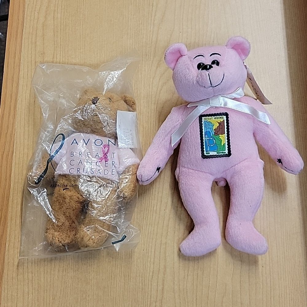 Avon 2001 Breast Cancer Crusade Bear, Postal Pals Susanna Breast Cancer Teddy Be